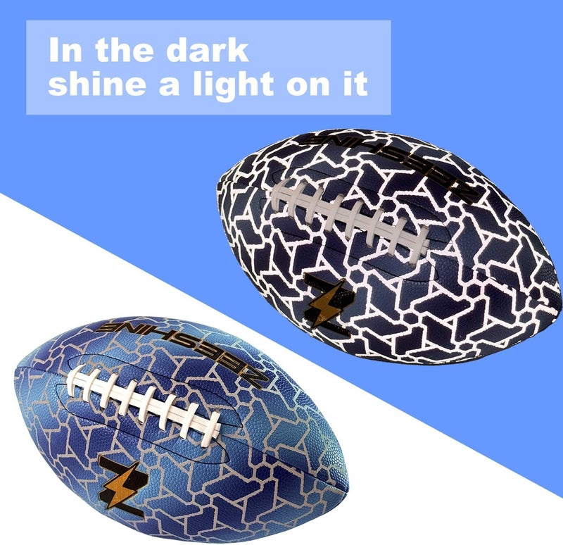 ZEESHINE HyperGlow Holographic Football – Ultra-Reflective Glow in Dark, Cool Sports Gift for Men & Women, Outdoor/Indoor Game - Image 3